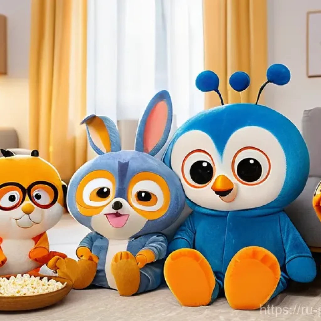 뽀로로 극장판 주요 장면 리뷰 - **Prompt:** A heartwarming scene of a multi-generational family (parents, two children, and one gran...