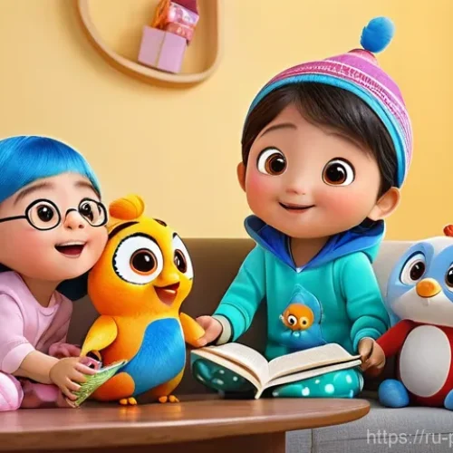 Home 29 뽀로로 퀴즈 이벤트 - **Prompt 1: Joyful Family Pororo Quiz Night**
"A cozy, brightly lit living room filled with warm...