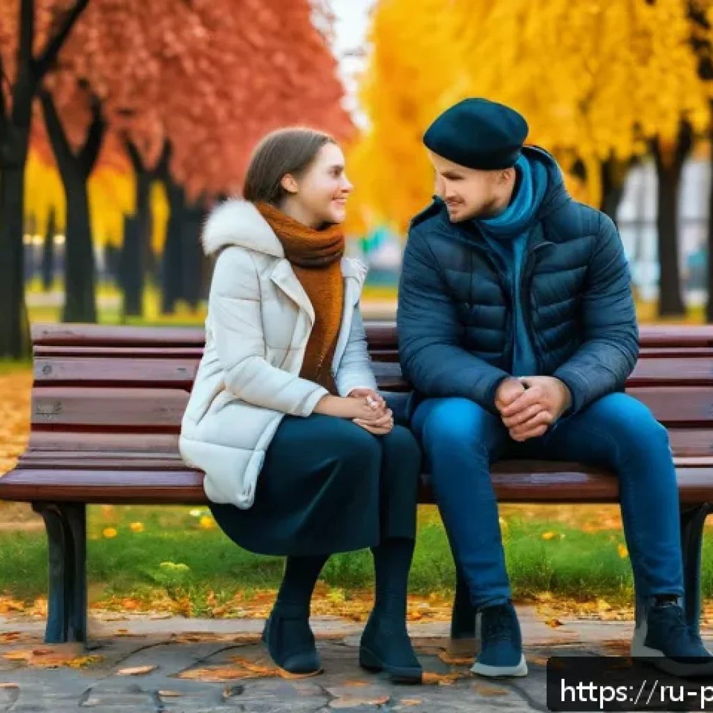 뽀로로와 크롱의 우정 이야기 - A warm and inviting scene of two close friends sitting together on a park bench in a vibrant Russian...