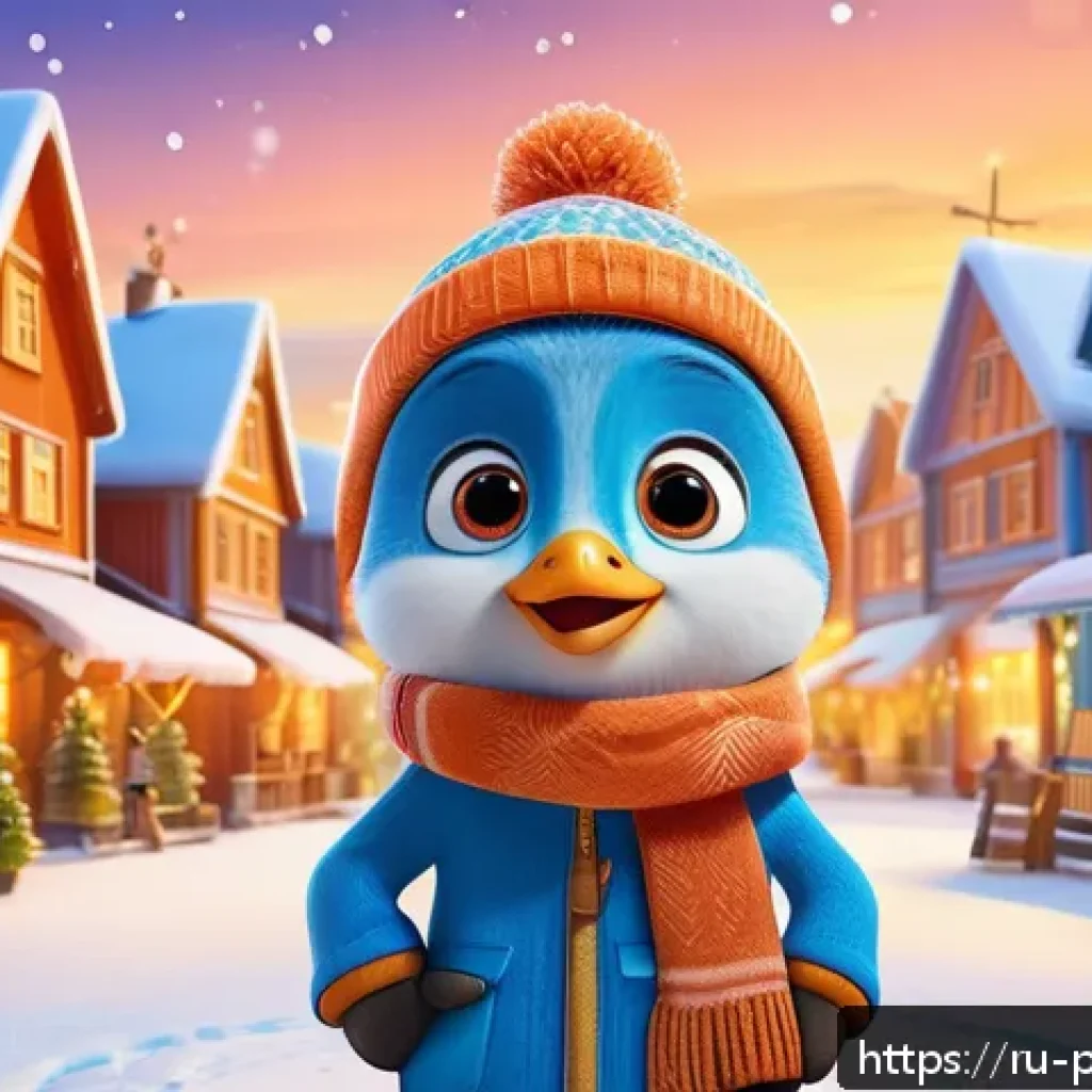 뽀로로의 첫 방영일과 시청률 - A charming 3D-rendered scene featuring Pororo the little blue penguin wearing a cozy orange aviator ...
