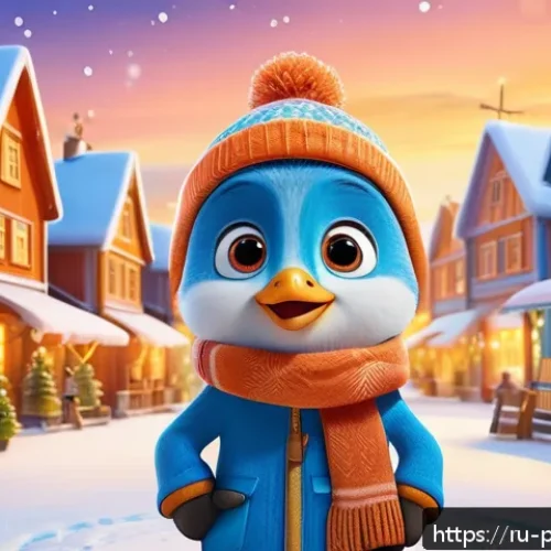 뽀로로의 첫 방영일과 시청률 - A charming 3D-rendered scene featuring Pororo the little blue penguin wearing a cozy orange aviator ...
